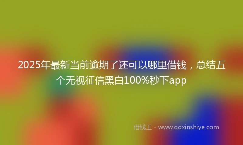 2025年最新当前逾期了还可以哪里借钱，总结五个无视征信黑白100%秒下app