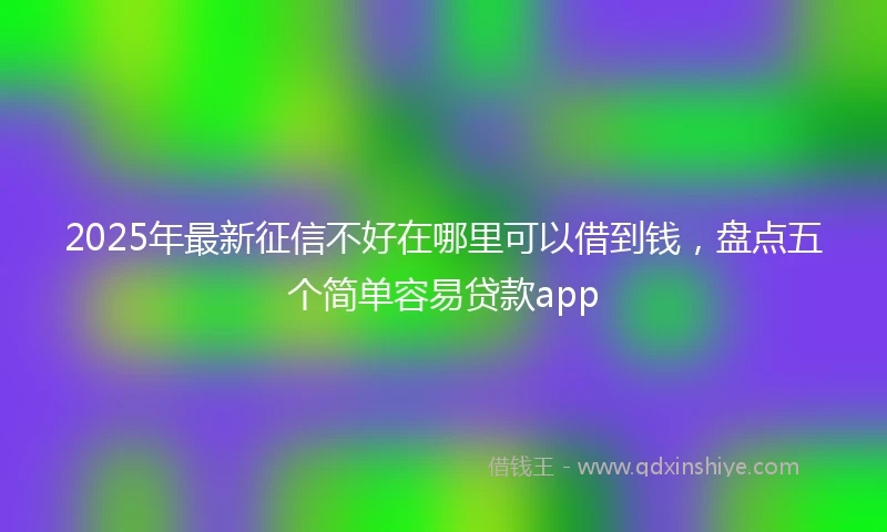 2025年最新征信不好在哪里可以借到钱，盘点五个简单容易贷款app