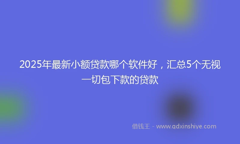 2025年最新小额贷款哪个软件好，汇总5个无视一切包下款的贷款