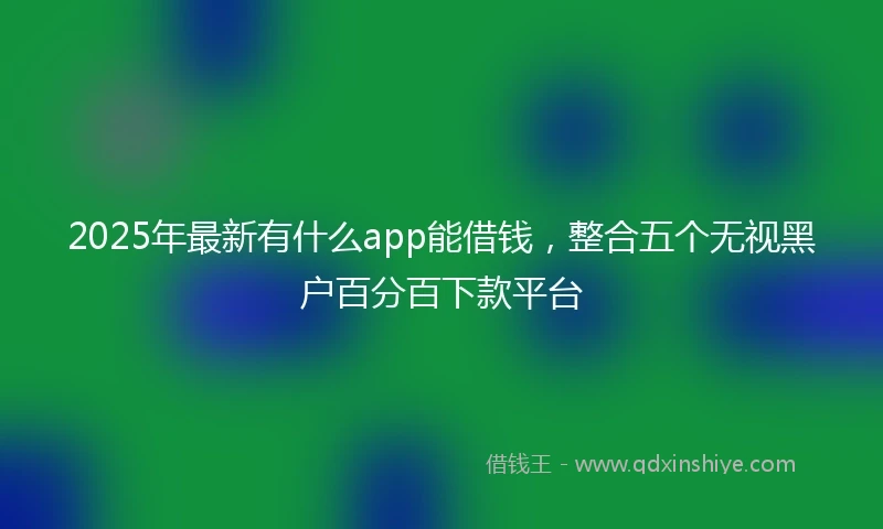2025年最新有什么app能借钱，整合五个无视黑户百分百下款平台
