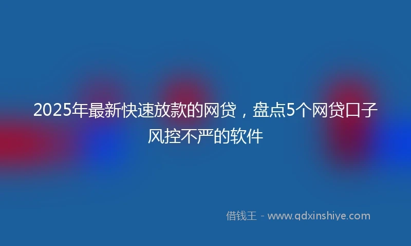 2025年最新快速放款的网贷，盘点5个网贷口子风控不严的软件