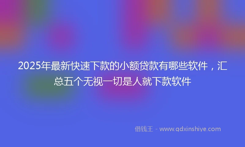 2025年最新快速下款的小额贷款有哪些软件，汇总五个无视一切是人就下款软件
