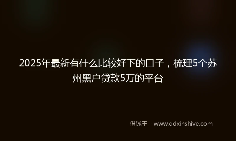 2025年最新有什么比较好下的口子，梳理5个苏州黑户贷款5万的平台