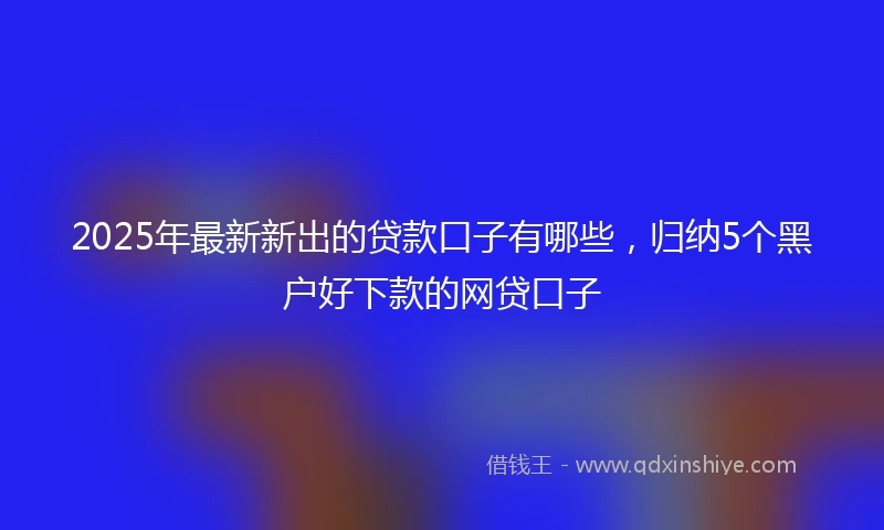 2025年最新新出的贷款口子有哪些，归纳5个黑户好下款的网贷口子