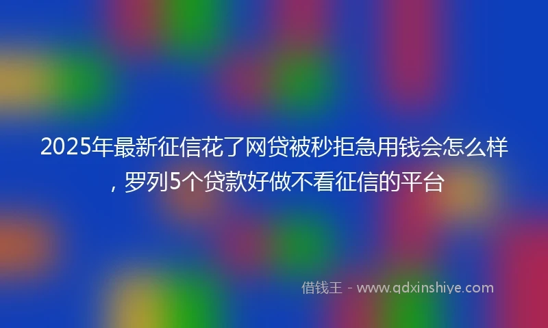 2025年最新征信花了网贷被秒拒急用钱会怎么样，罗列5个贷款好做不看征信的平台