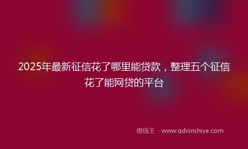 2025年最新征信花了哪里能贷款，整理五个征信花了能网贷的平台