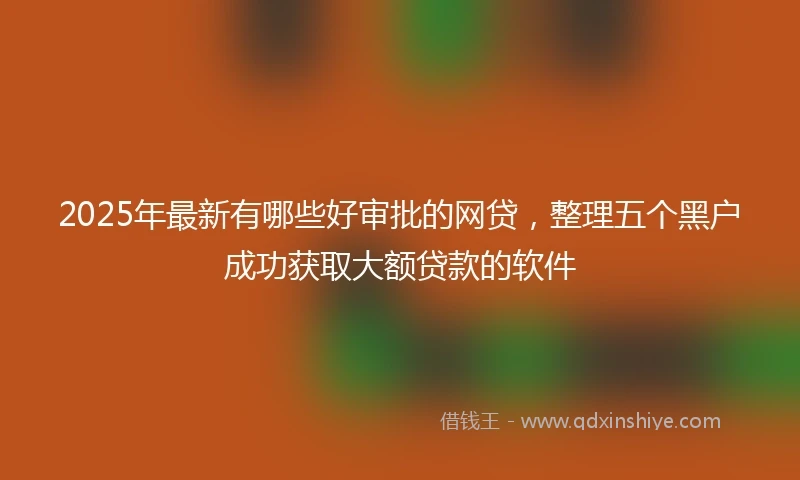 2025年最新有哪些好审批的网贷，整理五个黑户成功获取大额贷款的软件