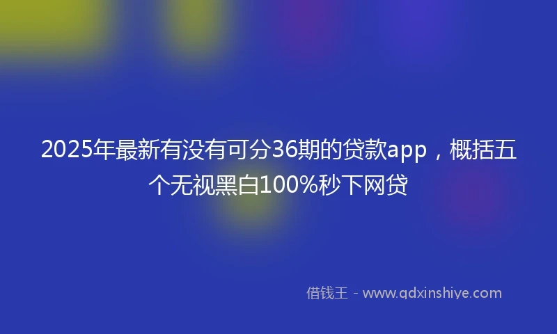2025年最新有没有可分36期的贷款app，概括五个无视黑白100%秒下网贷