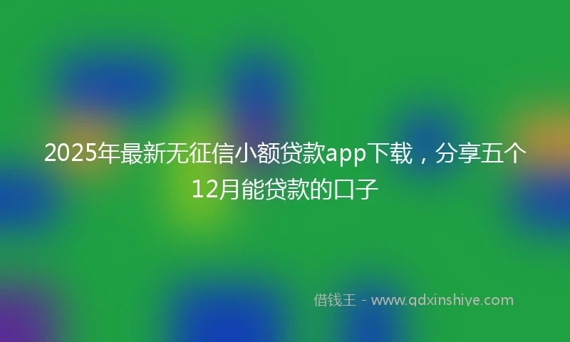 2025年最新无征信小额贷款app下载，分享五个12月能贷款的口子