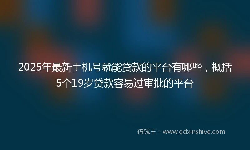 2025年最新手机号就能贷款的平台有哪些，概括5个19岁贷款容易过审批的平台