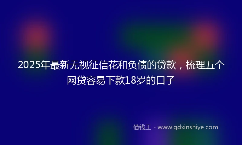 2025年最新无视征信花和负债的贷款，梳理五个网贷容易下款18岁的口子