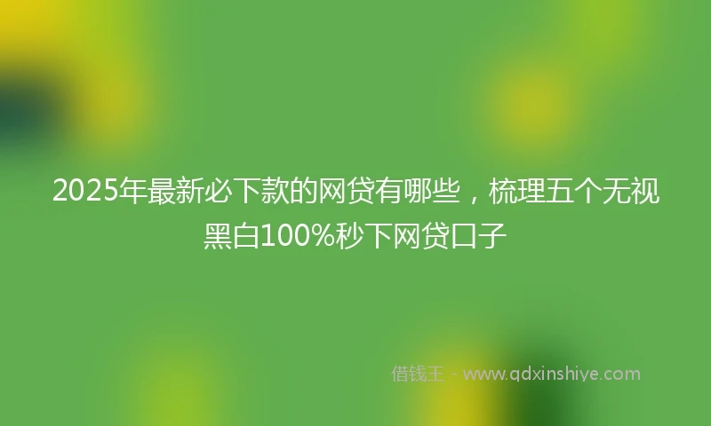 2025年最新必下款的网贷有哪些，梳理五个无视黑白100%秒下网贷口子