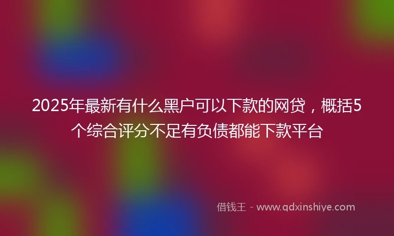 2025年最新有什么黑户可以下款的网贷，概括5个综合评分不足有负债都能下款平台