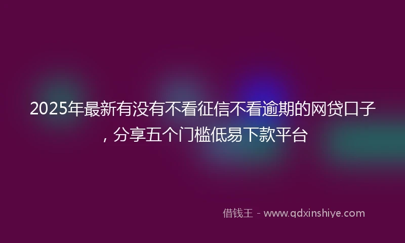 2025年最新有没有不看征信不看逾期的网贷口子,分享五个门槛低易下款平台