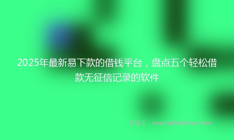 2025年最新易下款的借钱平台，盘点五个轻松借款无征信记录的软件