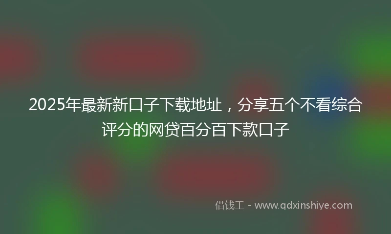 2025年最新新口子下载地址，分享五个不看综合评分的网贷百分百下款口子