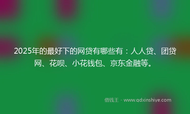 2025年的最好下的网贷有哪些有：人人贷、团贷网、花呗、小花钱包、京东金融等。