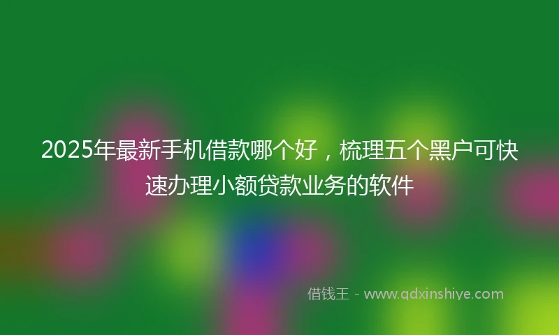 2025年最新手机借款哪个好，梳理五个黑户可快速办理小额贷款业务的软件