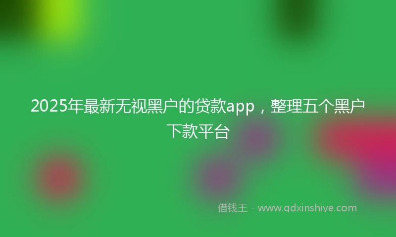 2025年最新无视黑户的贷款app，整理五个黑户下款平台