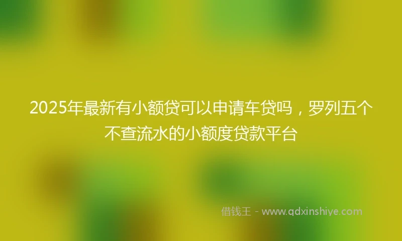 2025年最新有小额贷可以申请车贷吗，罗列五个不查流水的小额度贷款平台
