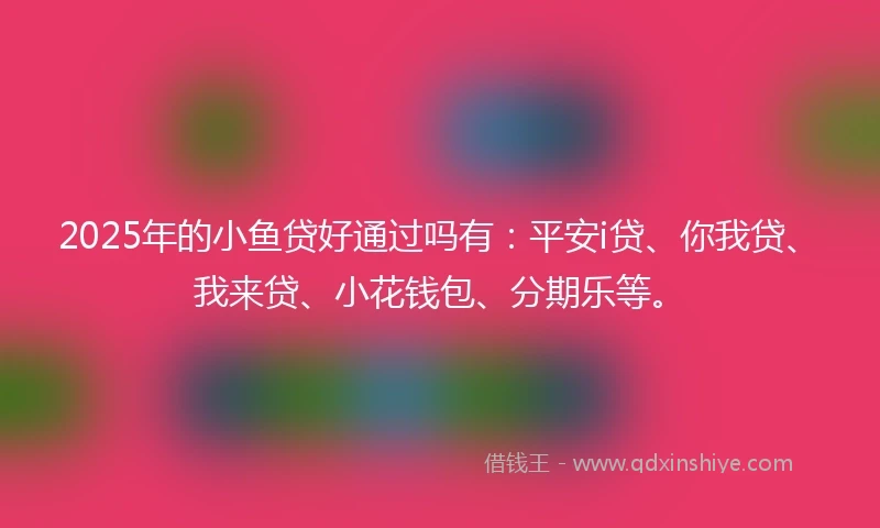 2025年的小鱼贷好通过吗有：平安i贷、你我贷、我来贷、小花钱包、分期乐等。
