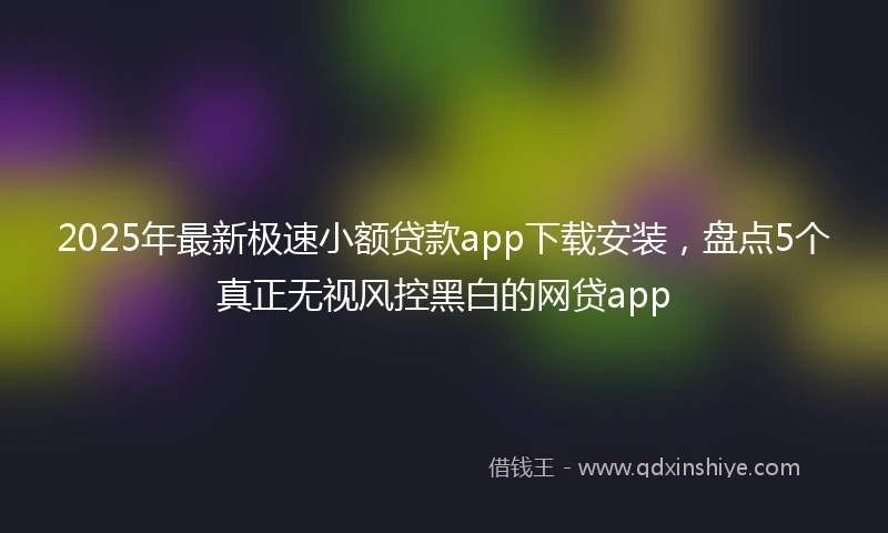 2025年最新极速小额贷款app下载安装，盘点5个真正无视风控黑白的网贷app