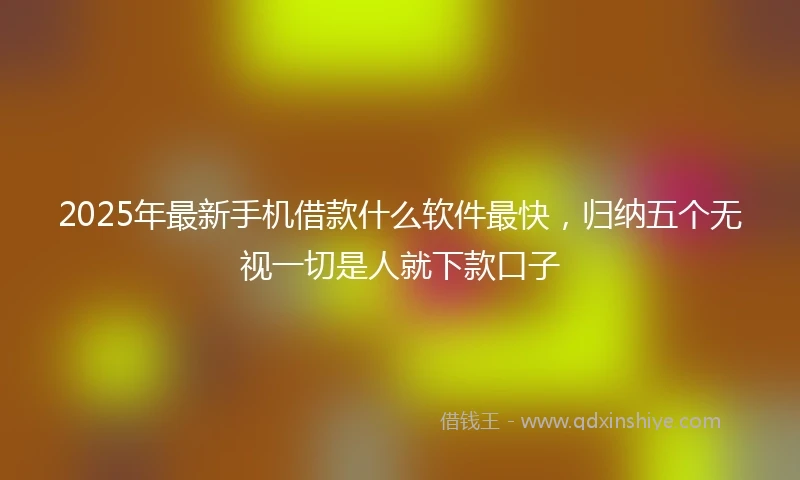 2025年最新手机借款什么软件最快，归纳五个无视一切是人就下款口子