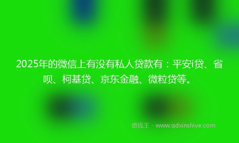 2025年的微信上有没有私人贷款有：平安i贷、省呗、柯基贷、京东金融、微粒贷等。