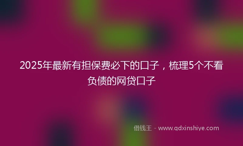 2025年最新有担保费必下的口子，梳理5个不看负债的网贷口子