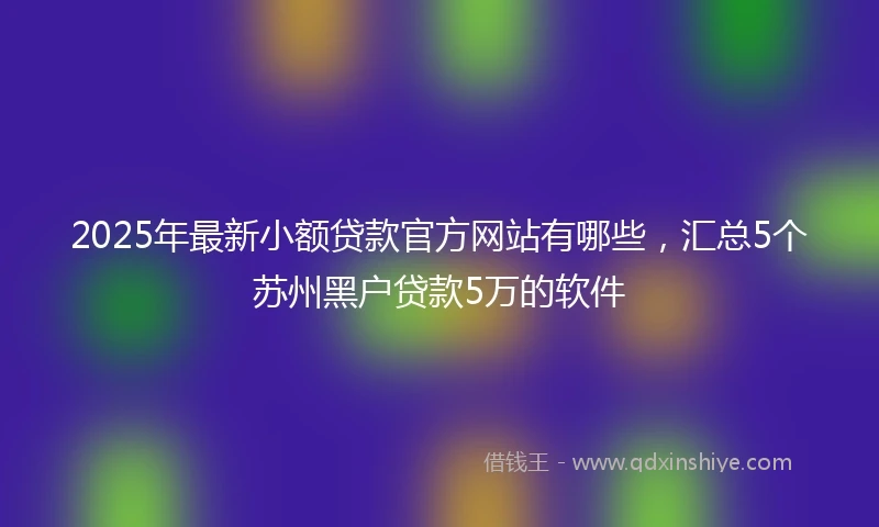 2025年最新小额贷款官方网站有哪些，汇总5个苏州黑户贷款5万的软件
