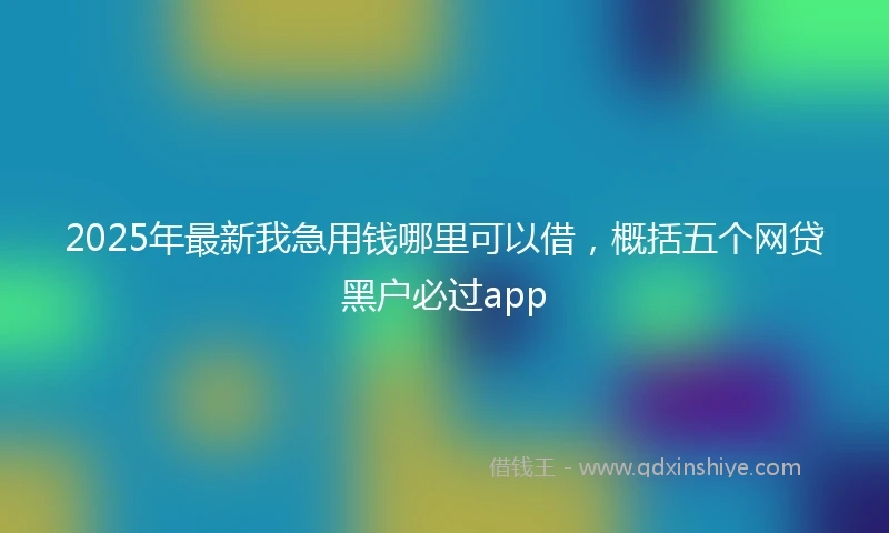 2025年最新我急用钱哪里可以借，概括五个网贷黑户必过app