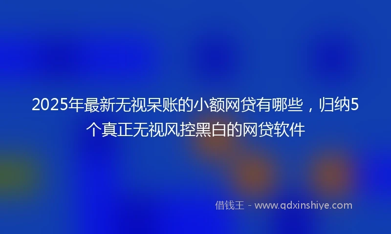 2025年最新无视呆账的小额网贷有哪些，归纳5个真正无视风控黑白的网贷软件