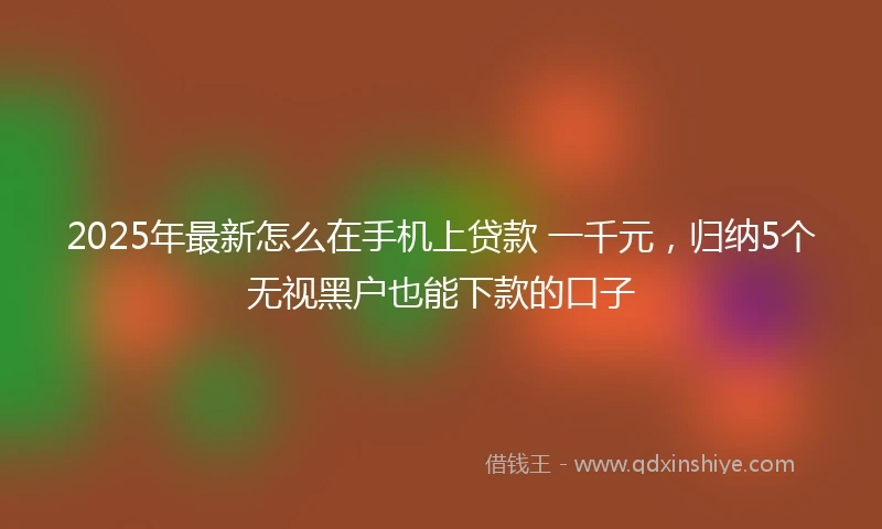 2025年最新怎么在手机上贷款 一千元，归纳5个无视黑户也能下款的口子