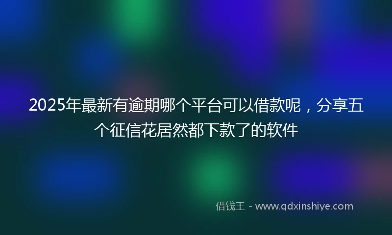 2025年最新有逾期哪个平台可以借款呢，分享五个征信花居然都下款了的软件