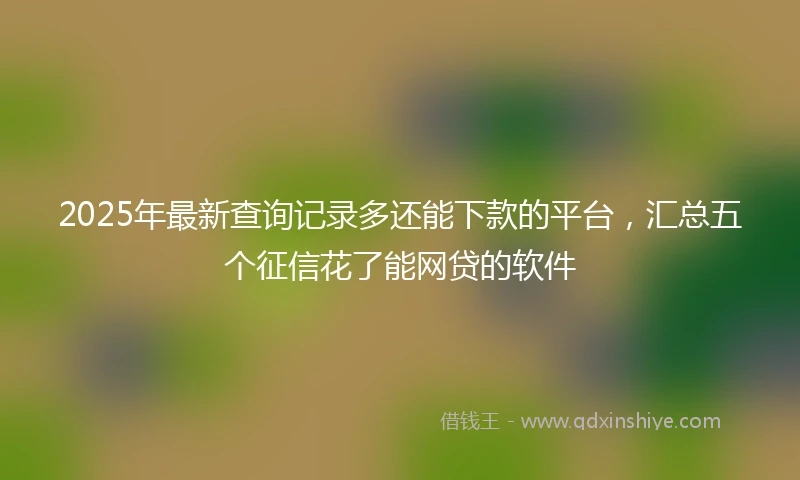 2025年最新查询记录多还能下款的平台，汇总五个征信花了能网贷的软件