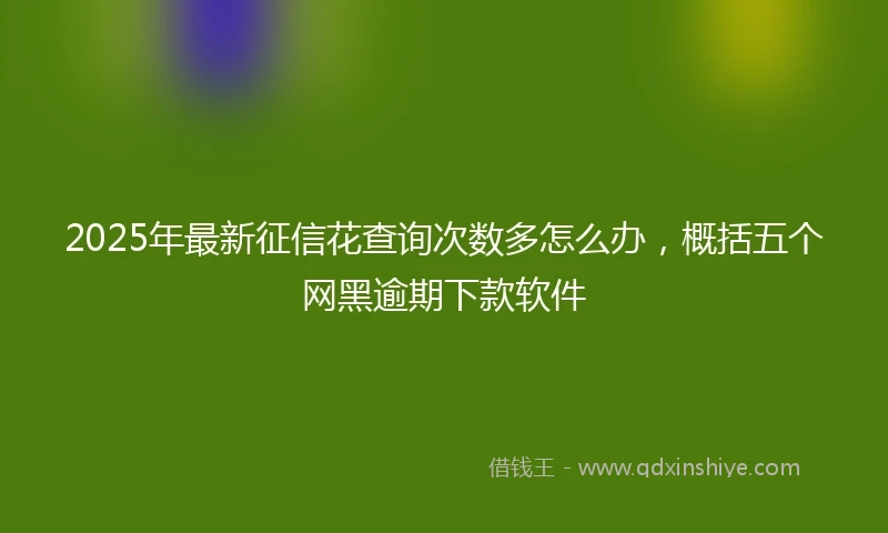 2025年最新征信花查询次数多怎么办，概括五个网黑逾期下款软件