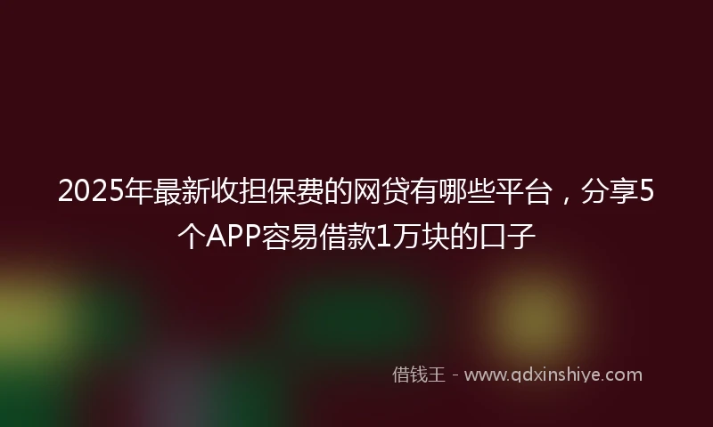 2025年最新收担保费的网贷有哪些平台，分享5个APP容易借款1万块的口子