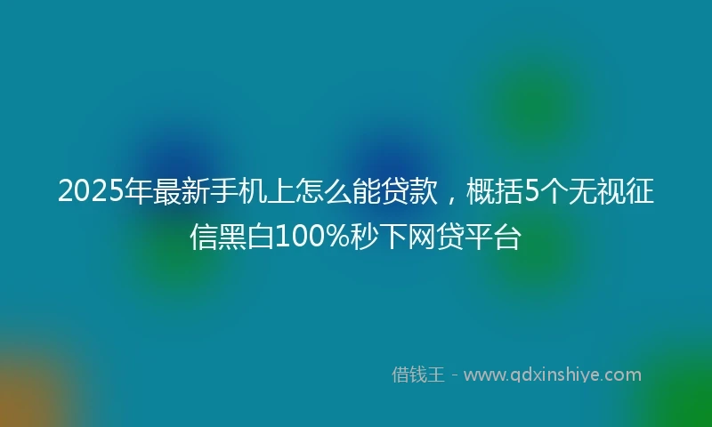 2025年最新手机上怎么能贷款，概括5个无视征信黑白100%秒下网贷平台