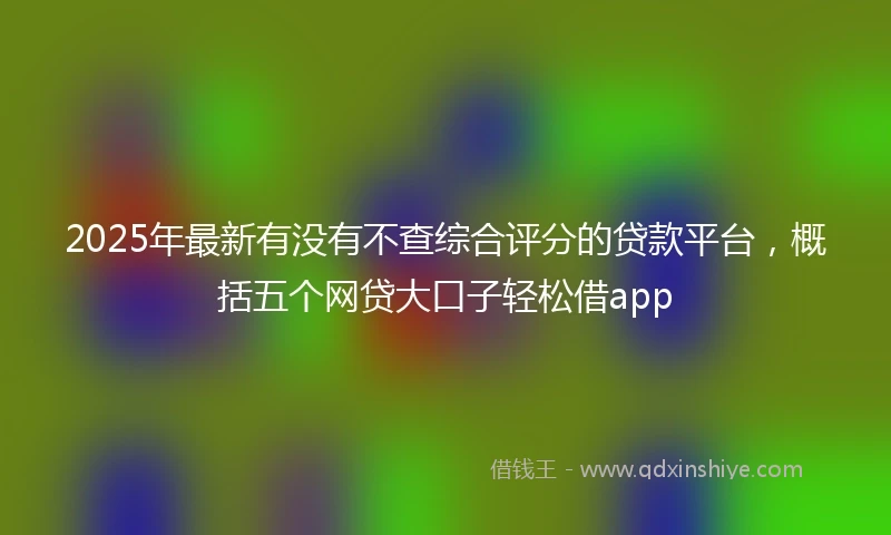 2025年最新有没有不查综合评分的贷款平台，概括五个网贷大口子轻松借app