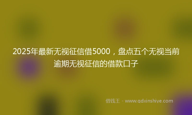 2025年最新无视征信借5000，盘点五个无视当前逾期无视征信的借款口子