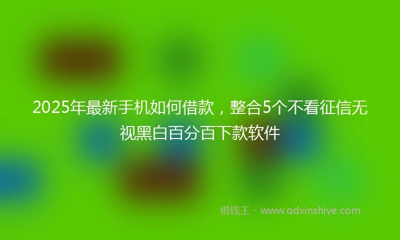 2025年最新手机如何借款，整合5个不看征信无视黑白百分百下款软件
