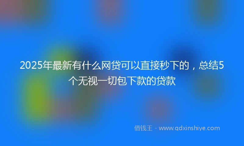 2025年最新有什么网贷可以直接秒下的，总结5个无视一切包下款的贷款