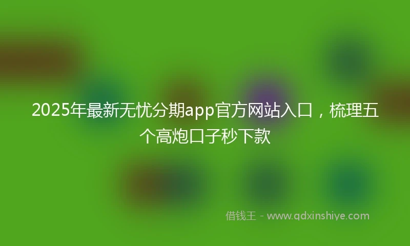 2025年最新无忧分期app官方网站入口，梳理五个高炮口子秒下款
