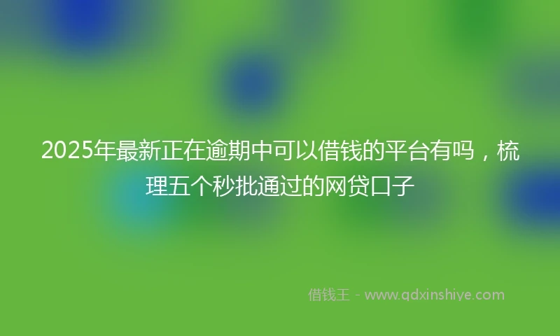 2025年最新正在逾期中可以借钱的平台有吗，梳理五个秒批通过的网贷口子