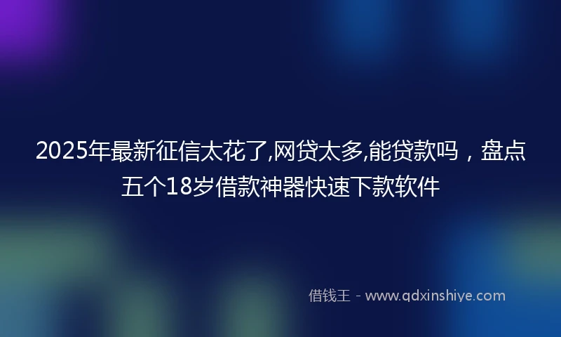 2025年最新征信太花了,网贷太多,能贷款吗，盘点五个18岁借款神器快速下款软件