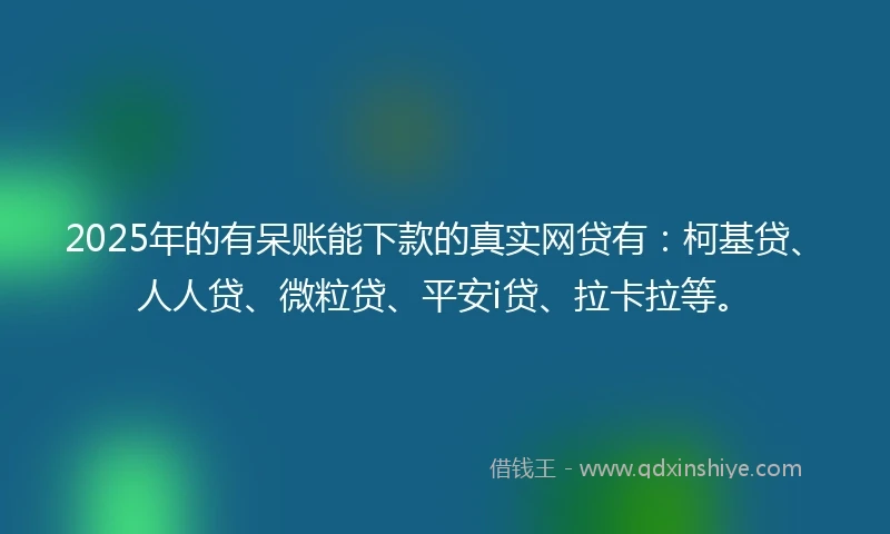 2025年的有呆账能下款的真实网贷有：柯基贷、人人贷、微粒贷、平安i贷、拉卡拉等。