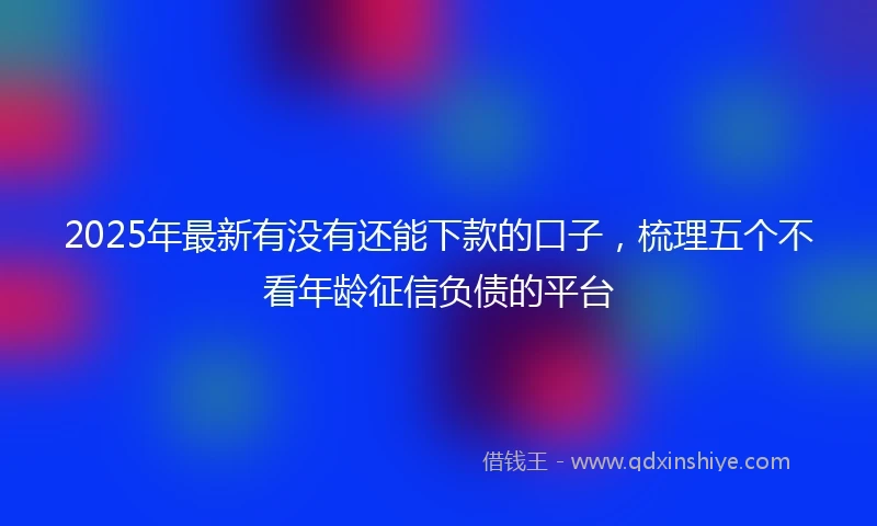 2025年最新有没有还能下款的口子，梳理五个不看年龄征信负债的平台