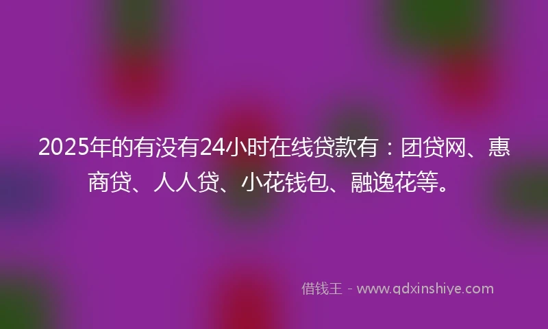 2025年的有没有24小时在线贷款有：团贷网、惠商贷、人人贷、小花钱包、融逸花等。