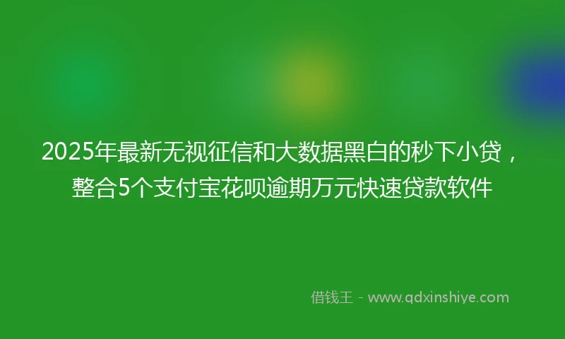 2025年最新无视征信和大数据黑白的秒下小贷，整合5个支付宝花呗逾期万元快速贷款软件