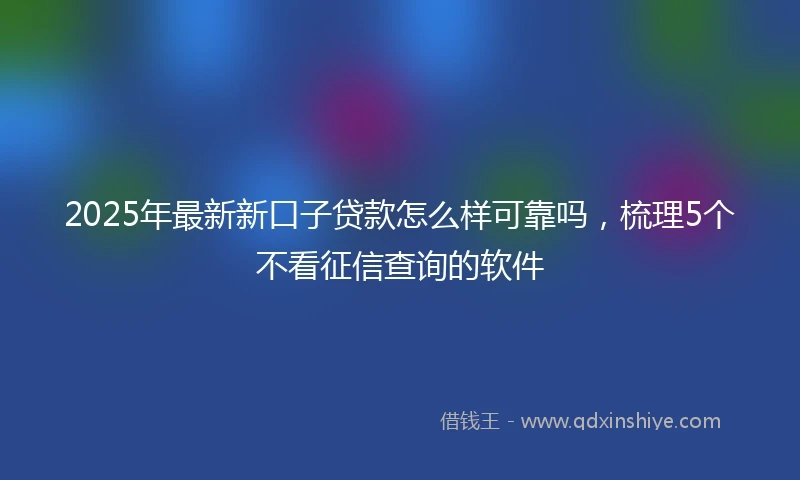 2025年最新新口子贷款怎么样可靠吗，梳理5个不看征信查询的软件